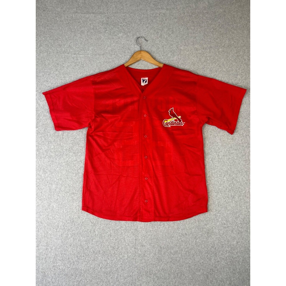Vintage Mark McGwire Jersey L Red Mesh St Louis Cardinals Red Birds Logo 7